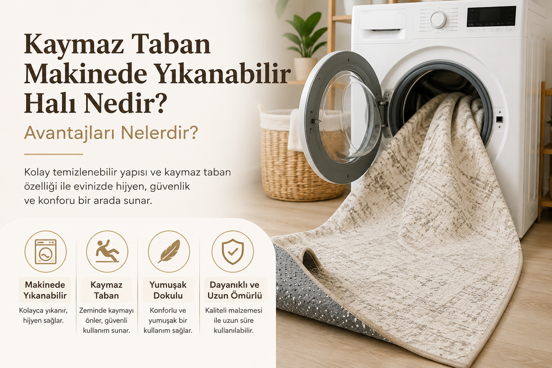 Kaymaz Taban Makinede Yıkanabilir Halı Nedir? Avantajları Nelerdir?