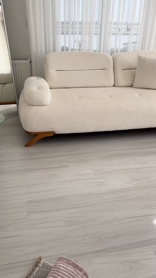 Modern Serisi Bej Çerçeveli Dijital Baskı Kaymaz Taban Makinede Yıkanabilir Halı
